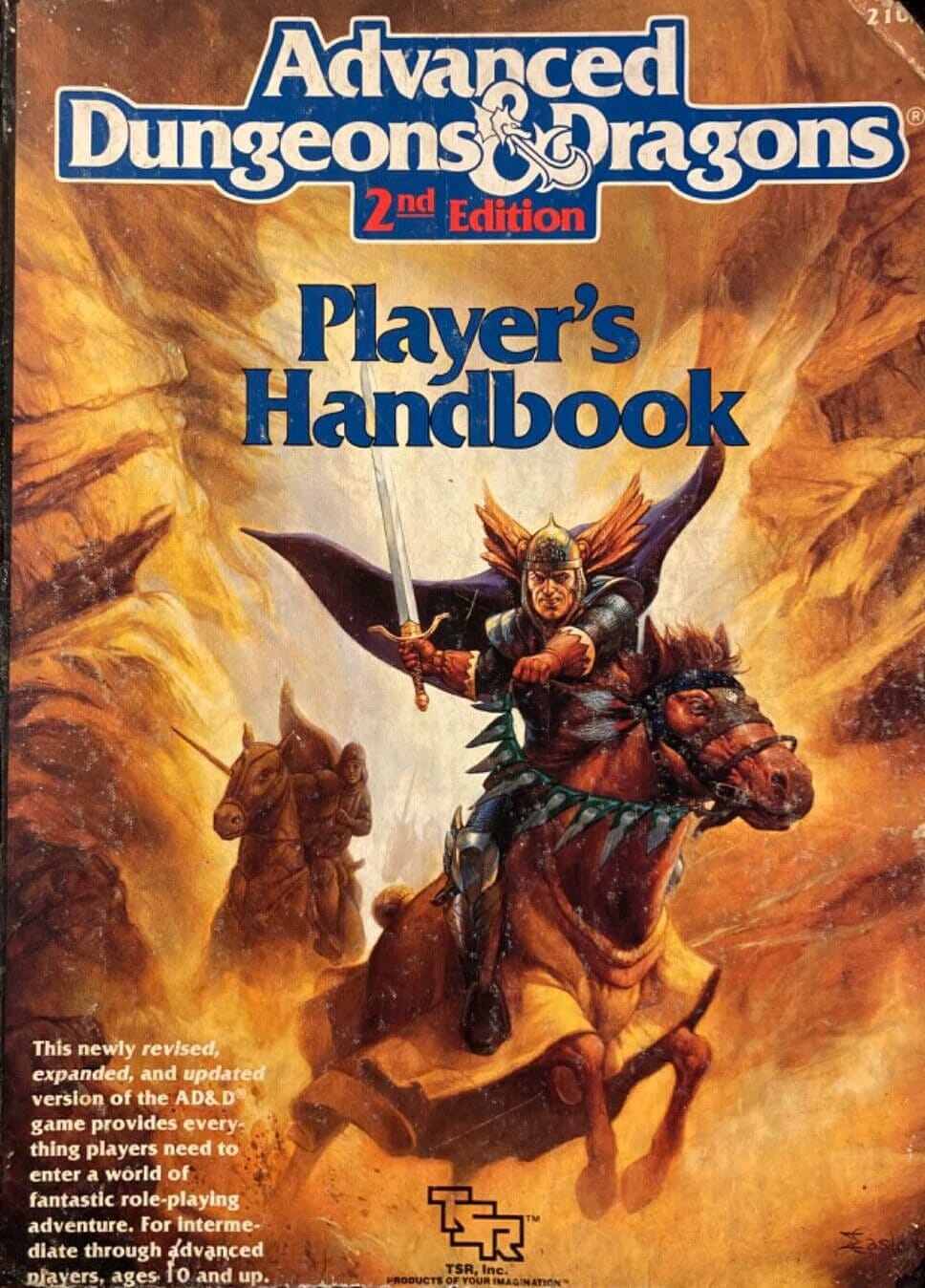 Cover of the Players Handbook for AD&D Second Edition.