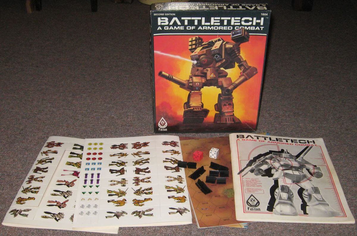 A photo of the Battletech 2nd Edition boxed set.