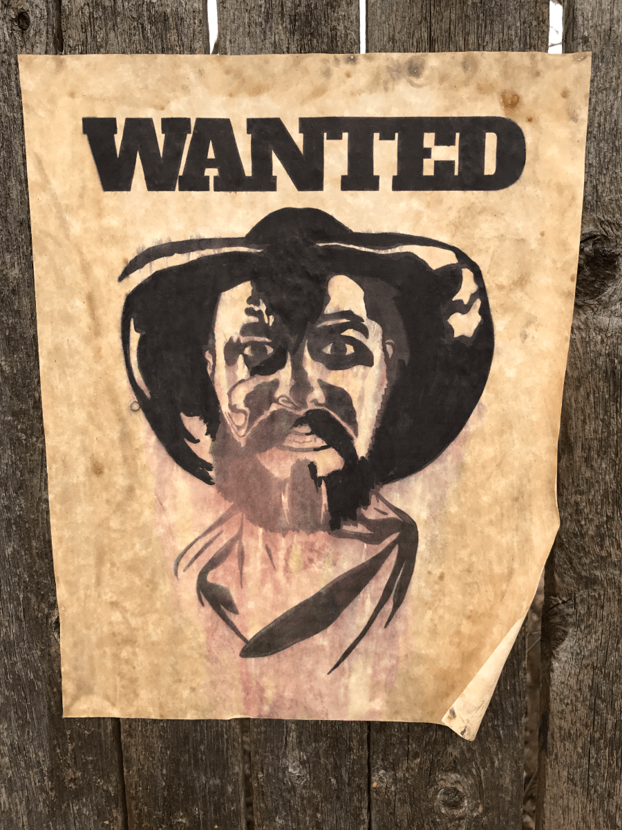 A fake wanted poster from the old west