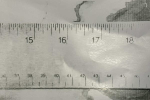 Black and white image of a ruler